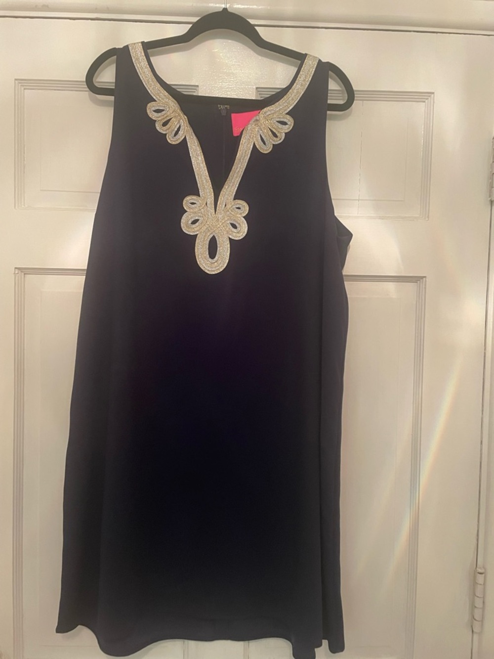 Lilly Pulitzer NWT Navy Dress with Gold Embellished Neckline